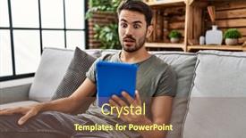  Presentation with hispanic - Theme with young-hispanic-man-using-touchpad background and a tawny brown colored foreground