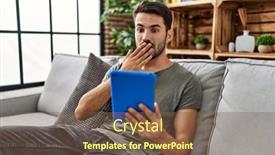  Presentation with hispanic - PPT theme enhanced with young-hispanic-man-using-touchpad background and a  colored foreground