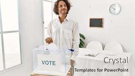  Presentation with voting - Slides consisting of young-hispanic-man-voting-putting background and a lemonade colored foreground