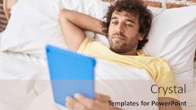  Presentation with video - PPT layouts enhanced with young-hispanic-man-watching-video background and a  colored foreground