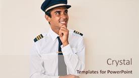  Presentation with airplane pilot - Beautiful PPT theme featuring young-hispanic-man-wearing-airplane backdrop and a lemonade colored foreground