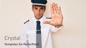  Presentation with airplane pilot - Presentation theme featuring young-hispanic-man-wearing-airplane background and a lemonade colored foreground