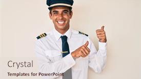  Presentation with airplane pilot - PPT layouts having young-hispanic-man-wearing-airplane background and a lemonade colored foreground