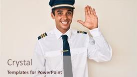  Presentation with airplane pilot - Beautiful slide set featuring young-hispanic-man-wearing-airplane backdrop and a lemonade colored foreground