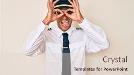  Presentation with airplane pilot - PPT layouts having young-hispanic-man-wearing-airplane background and a lemonade colored foreground