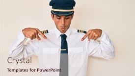  Presentation with airplane pilot - Audience pleasing presentation theme consisting of young-hispanic-man-wearing-airplane backdrop and a lemonade colored foreground
