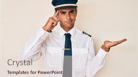  Presentation with airplane pilot - Audience pleasing PPT theme consisting of young-hispanic-man-wearing-airplane backdrop and a lemonade colored foreground