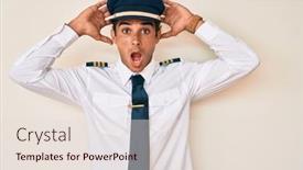  Presentation with airplane pilot - Slide set featuring young-hispanic-man-wearing-airplane background and a lemonade colored foreground