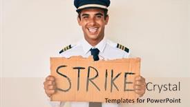  Presentation with airplane pilot - PPT theme enhanced with young-hispanic-man-wearing-airplane background and a coral colored foreground