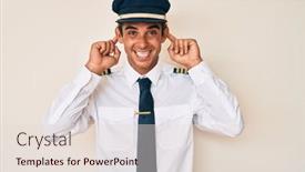  Presentation with airplane pilot - Colorful presentation design enhanced with young-hispanic-man-wearing-airplane backdrop and a lemonade colored foreground