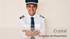  Presentation with airplane pilot - Presentation theme featuring young-hispanic-man-wearing-airplane background and a lemonade colored foreground