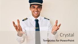  Presentation with airplane pilot - Presentation design having young-hispanic-man-wearing-airplane background and a lemonade colored foreground