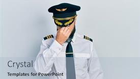  Presentation with airplane pilot - Beautiful PPT layouts featuring young-hispanic-man-wearing-airplane backdrop and a light blue colored foreground