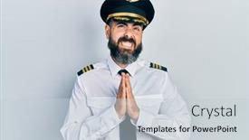  Presentation with airplane pilot - Beautiful presentation theme featuring young-hispanic-man-wearing-airplane backdrop and a lemonade colored foreground