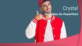  Presentation with softball and baseball - Cool new presentation with young-hispanic-man-wearing-baseball backdrop and a ocean colored foreground