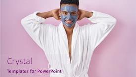  Presentation with young man wearing a hat - Presentation theme enhanced with young-hispanic-man-wearing-beauty background and a lemonade colored foreground