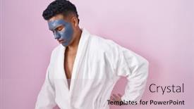  Presentation with face pain - Slides with young-hispanic-man-wearing-beauty background and a  colored foreground