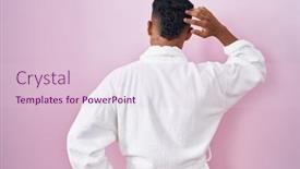  Presentation with face mask - Presentation theme having young-hispanic-man-wearing-beauty background and a  colored foreground