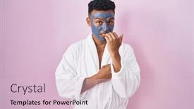  Presentation with nails - Presentation theme enhanced with young-hispanic-man-wearing-beauty background and a lemonade colored foreground