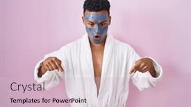  Presentation with face mask - Slide set consisting of young-hispanic-man-wearing-beauty and a lemonade colored foreground