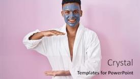  Presentation with face mask - Theme having young-hispanic-man-wearing-beauty and a lemonade colored foreground