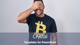  Presentation with bitcoin - Slide set featuring young-hispanic-man-wearing-bitcoin background and a ocean colored foreground