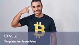  Presentation with great idea - Presentation theme having young-hispanic-man-wearing-bitcoin background and a ocean colored foreground