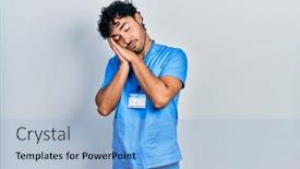  Presentation with male nurse - Theme enhanced with young-hispanic-man-wearing-blue background and a  colored foreground