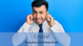  Presentation with music business - PPT theme featuring young-hispanic-man-wearing-business background and a light blue colored foreground