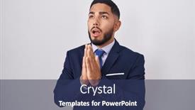  Presentation with praying hands - Presentation design having young-hispanic-man-wearing-business background and a  colored foreground