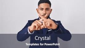  Presentation with negative - Slides having young-hispanic-man-wearing-business background and a navy blue colored foreground