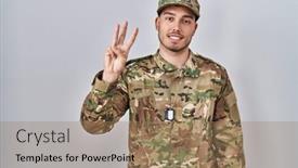  Presentation with hispanic - Presentation enhanced with young-hispanic-man-wearing-camouflage background and a coral colored foreground