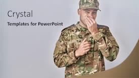  Presentation with bad breath - PPT layouts enhanced with young-hispanic-man-wearing-camouflage background and a light gray colored foreground