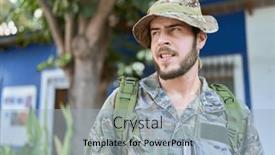  Presentation with army - PPT layouts featuring young-hispanic-man-wearing-camouflage background and a light blue colored foreground