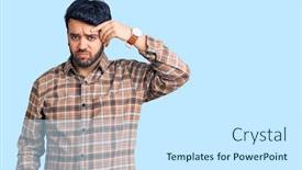  Presentation with acne - Presentation theme enhanced with young-hispanic-man-wearing-casual background and a cool aqua colored foreground