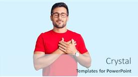  Presentation with chest - Presentation enhanced with young-hispanic-man-wearing-casual background and a sky blue colored foreground