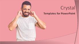  Presentation with deaf - Audience pleasing PPT layouts consisting of young-hispanic-man-wearing-casual backdrop and a coral colored foreground