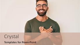  Presentation with womens health case study - Theme consisting of young-hispanic-man-wearing-casual background and a coral colored foreground