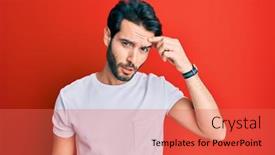  Presentation with acne - PPT theme featuring young-hispanic-man-wearing-casual background and a red colored foreground