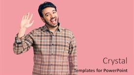  Presentation with saying - PPT theme having young-hispanic-man-wearing-casual background and a coral colored foreground