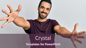  Presentation with hispanic - Colorful presentation theme enhanced with young-hispanic-man-wearing-casual backdrop and a tawny brown colored foreground