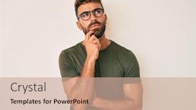  Presentation with hispanic - Presentation design featuring young-hispanic-man-wearing-casual background and a coral colored foreground