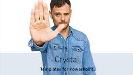  Presentation with hand palm - Slide deck consisting of young-hispanic-man-wearing-casual background and a teal colored foreground