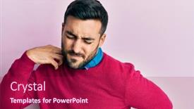  Presentation with injury - Presentation design consisting of young-hispanic-man-wearing-casual background and a crimson colored foreground