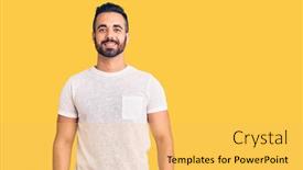  Presentation with 3 d man person - Audience pleasing presentation design consisting of young-hispanic-man-wearing-casual backdrop and a yellow colored foreground