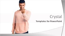  Presentation with clothes - Slide set enhanced with young-hispanic-man-wearing-casual background and a sky blue colored foreground