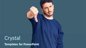  Presentation with negative - Presentation design featuring young-hispanic-man-wearing-casual background and a ocean colored foreground