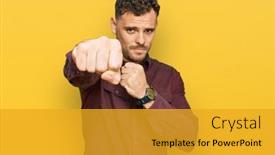  Presentation with violence - Slide deck enhanced with young-hispanic-man-wearing-casual background and a gold colored foreground
