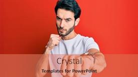  Presentation with violence - Theme having young-hispanic-man-wearing-casual background and a coral colored foreground