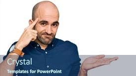  Presentation with think - Beautiful slide deck featuring young-hispanic-man-wearing-casual backdrop and a ocean colored foreground